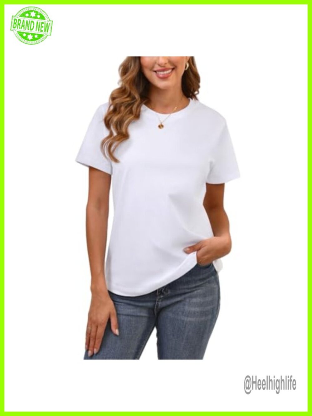 Women's Cotton Crew Neck Short Sleeve T-Shirt Loose Fit